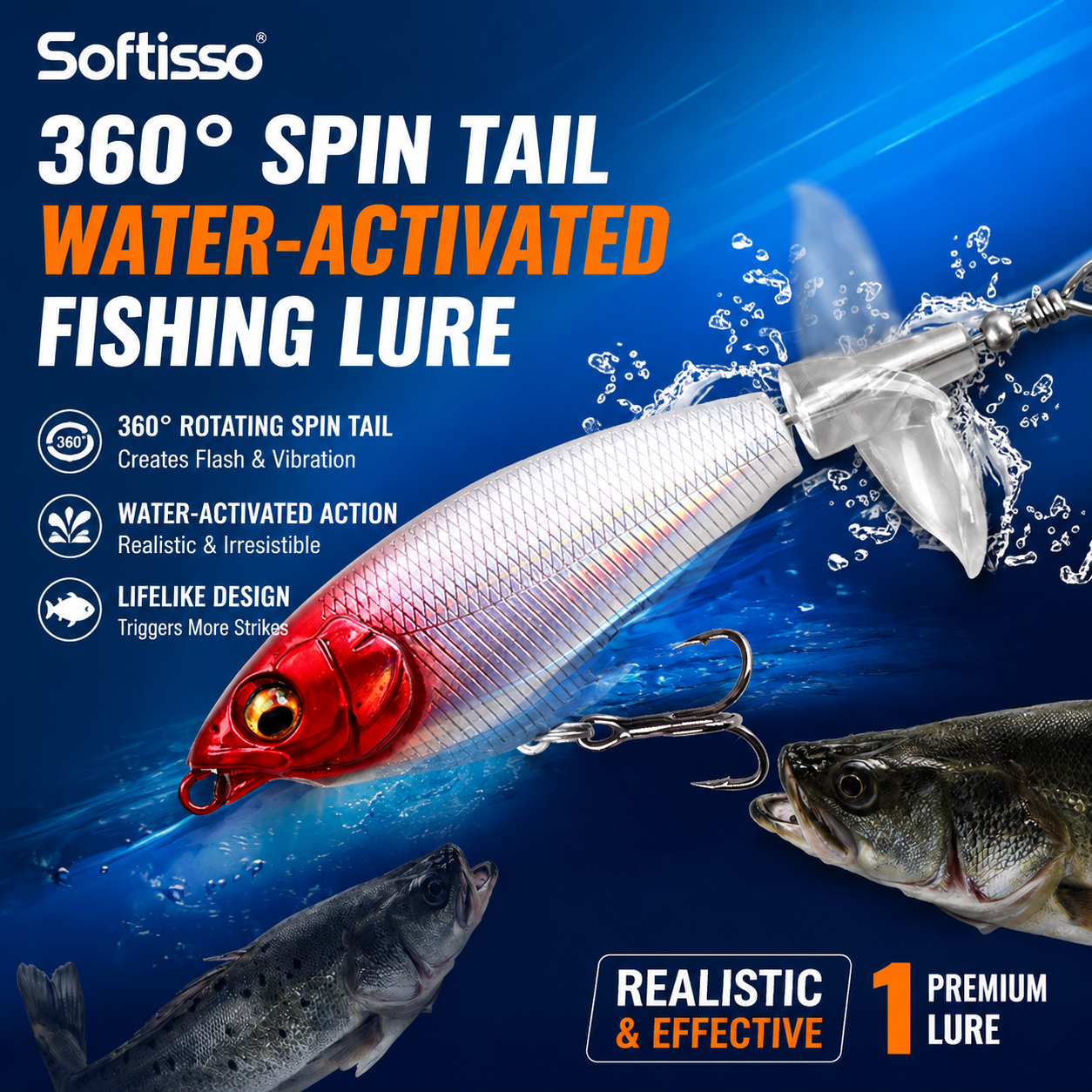 Softisso Topwater Tractor Lure Set — Irresistible For Big Predatory Fish